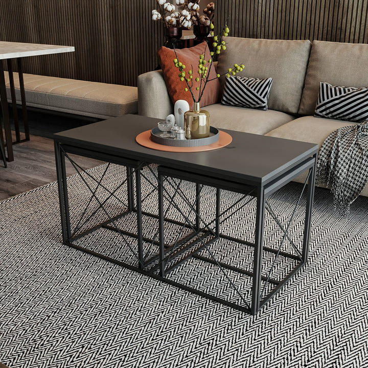 Ensemble de table basse Defne - Anthracite