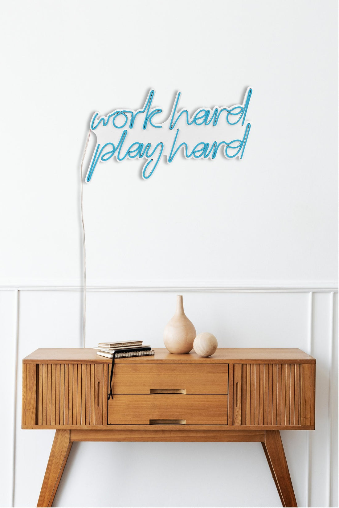 Éclairage LED en plastique décoratif Work Hard Play Hard - Blue