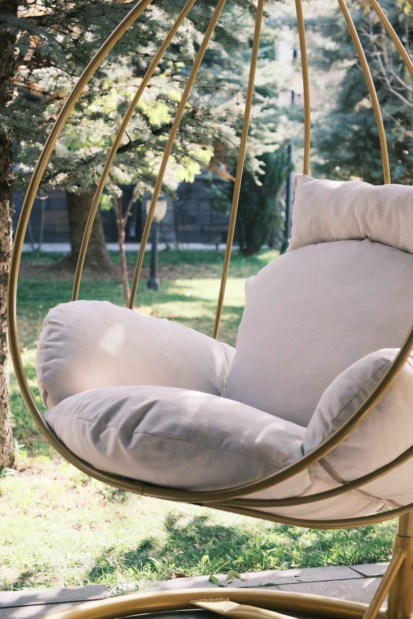 Chaise de balançoire unique de jardin Damla - Cream