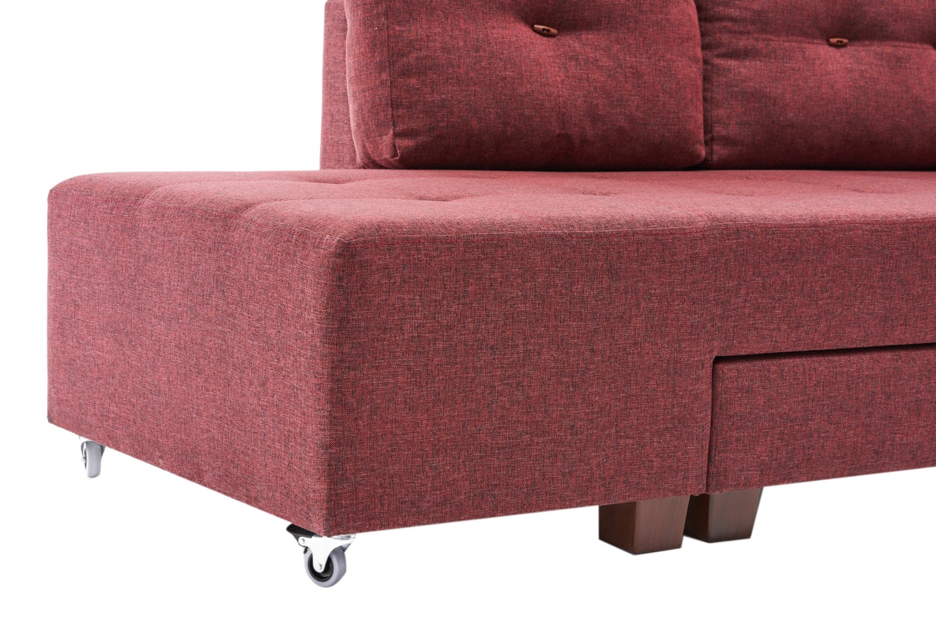 Canapé d'angle Manama Corner Sofa Bed Left - Claret Red
