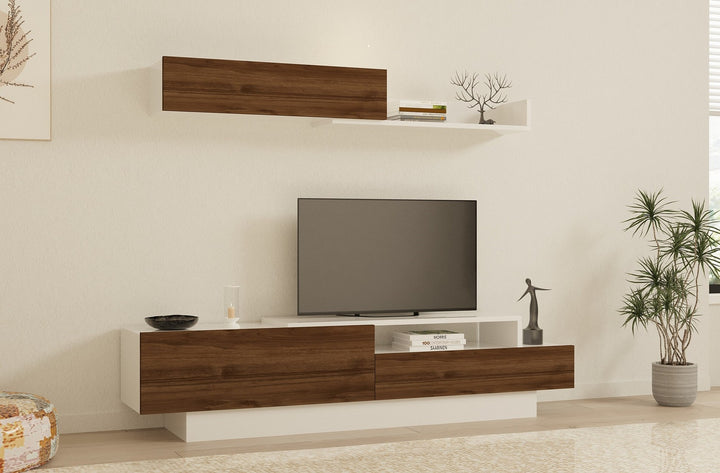 Unité de télévision Elda - White, Walnut