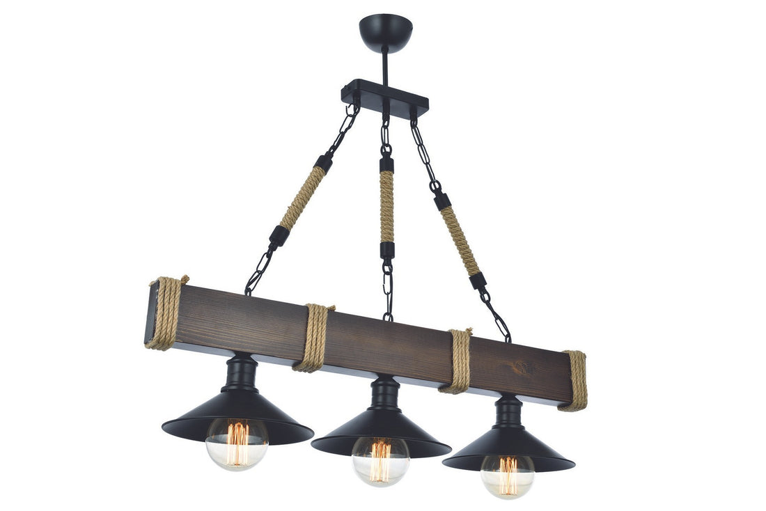 Lustre Kütük 3Lü Ceviz Avize