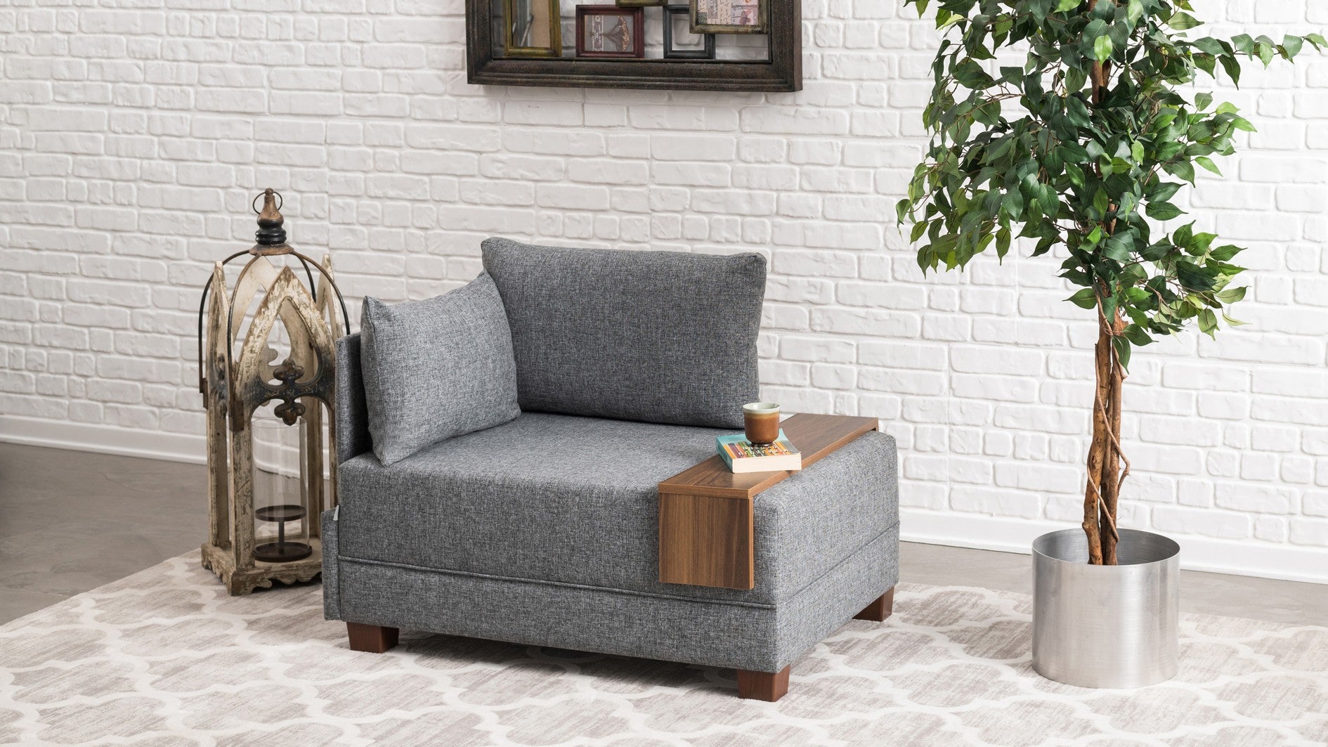 Canapé 1 place Fly Armchair Left - Grey