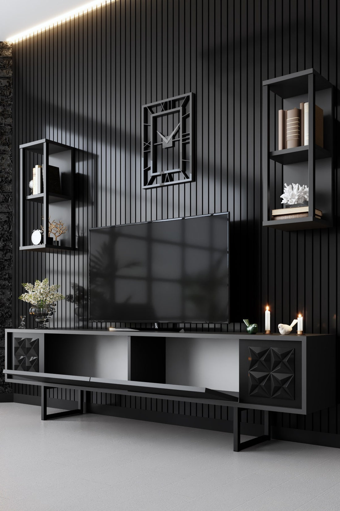 Ensemble de meubles de salon Black Line Set - Anthracite, Black