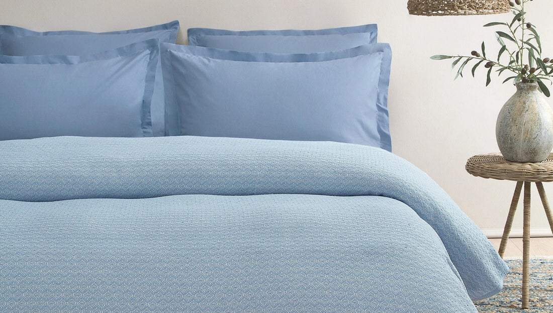 Mare Ensemble Couvre Lit Bleu Clair