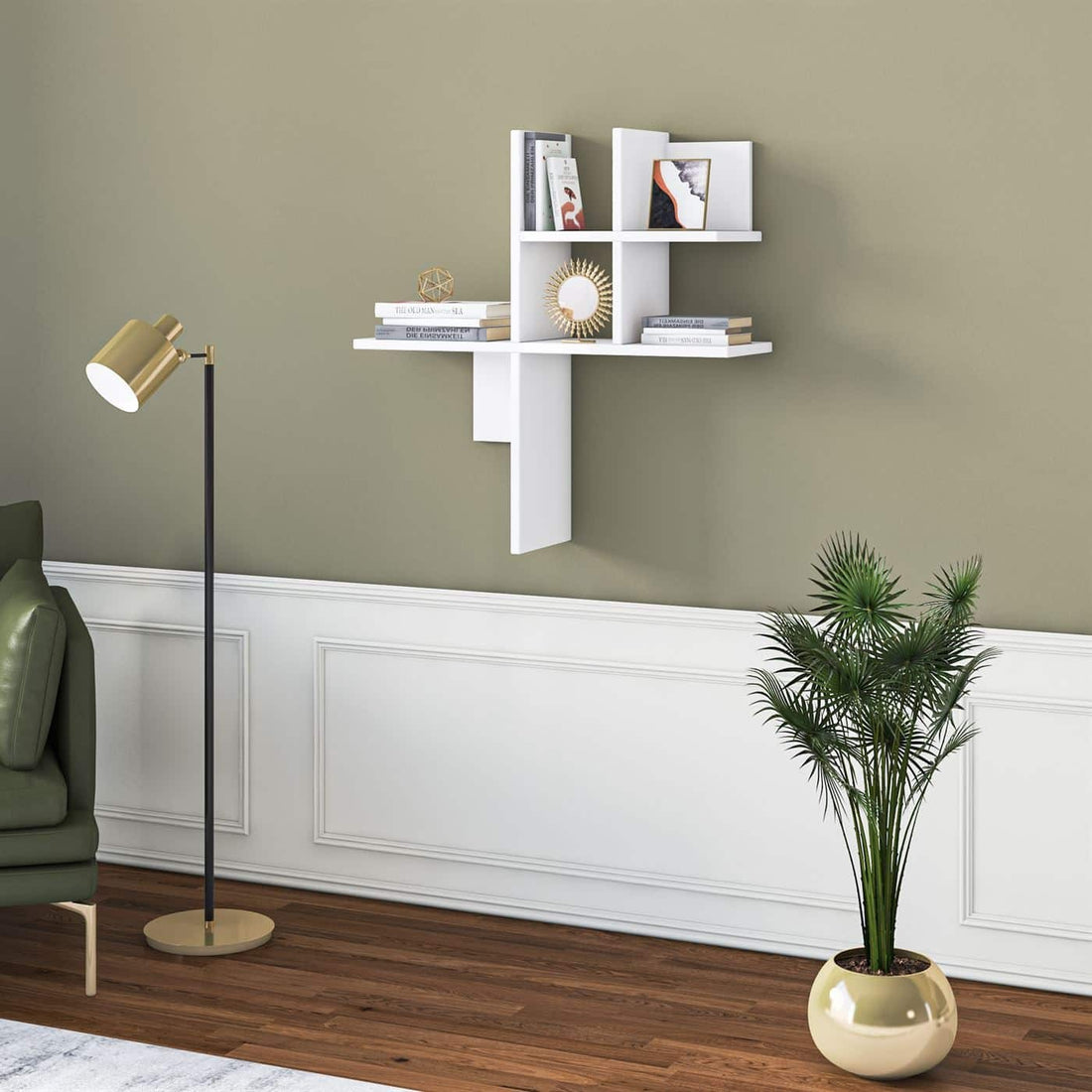 Balance Etagère murale en bois blanc