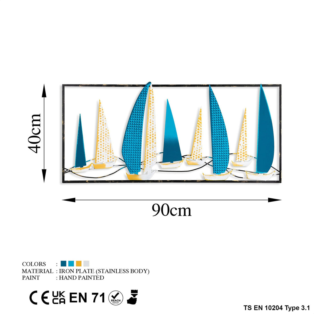 Accessoire mural en métal décoratif Yelkenli 2