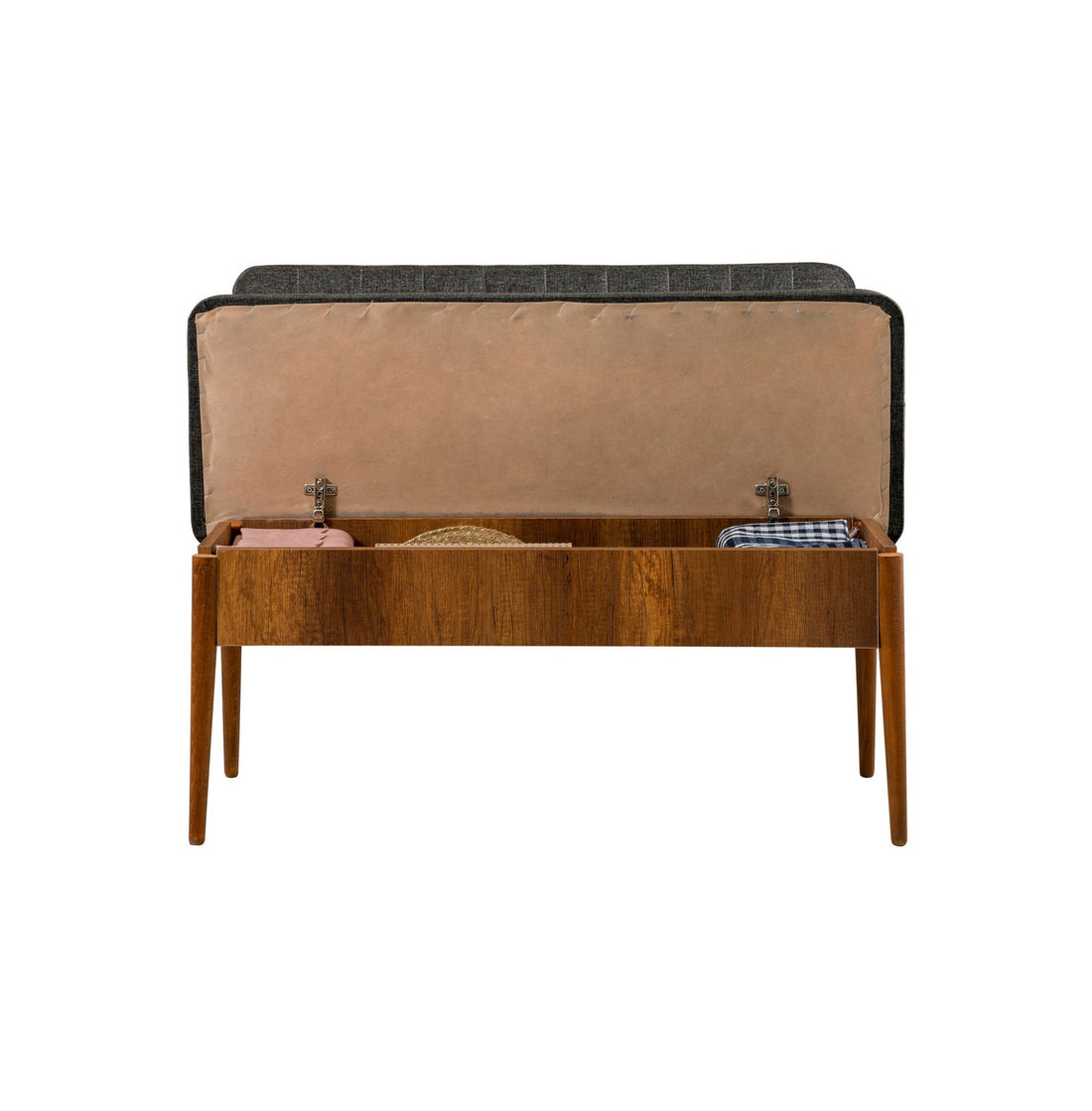 Table à manger et jeu de chaises extensible (5 pièces) Vina Walnut Anthracite