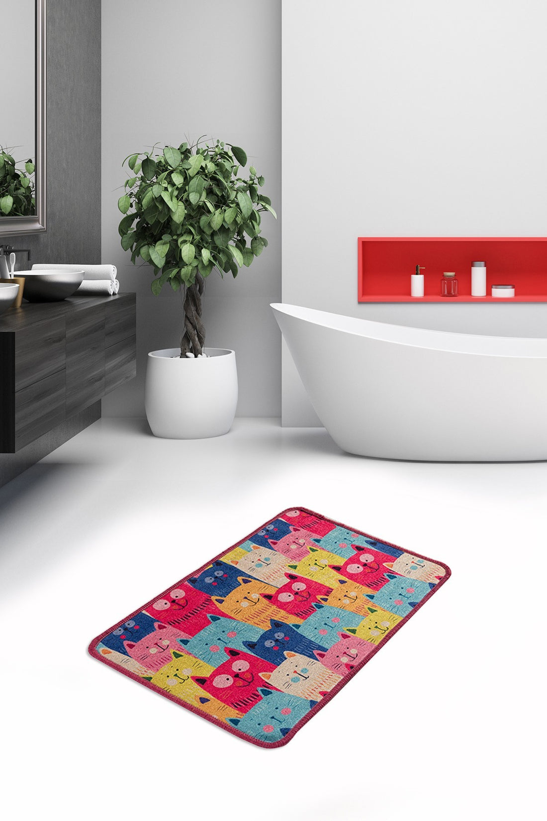 Tapis de bain Meow Djt - Colourful