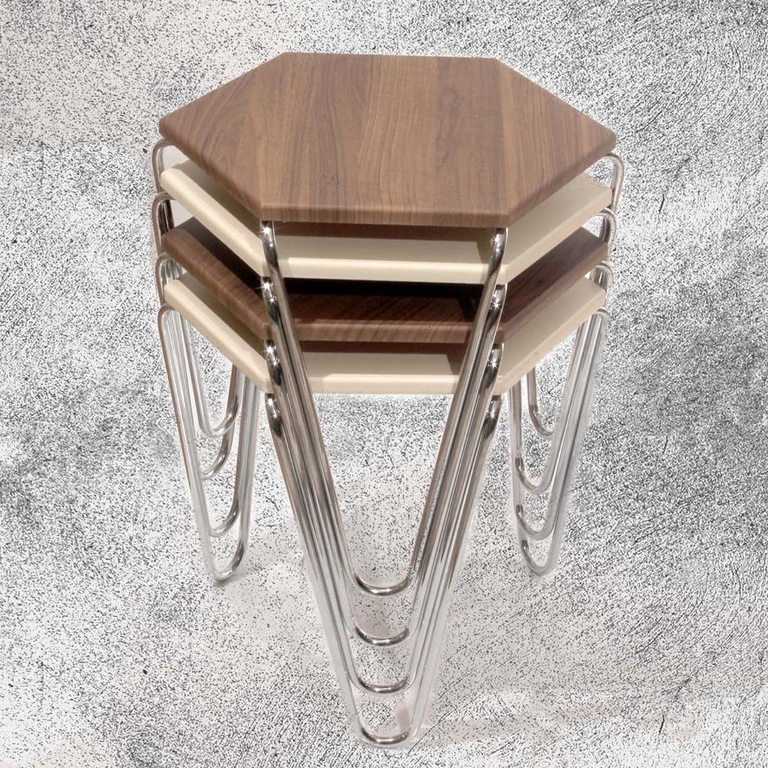 Table Gigognes Piramit en Bois Crème