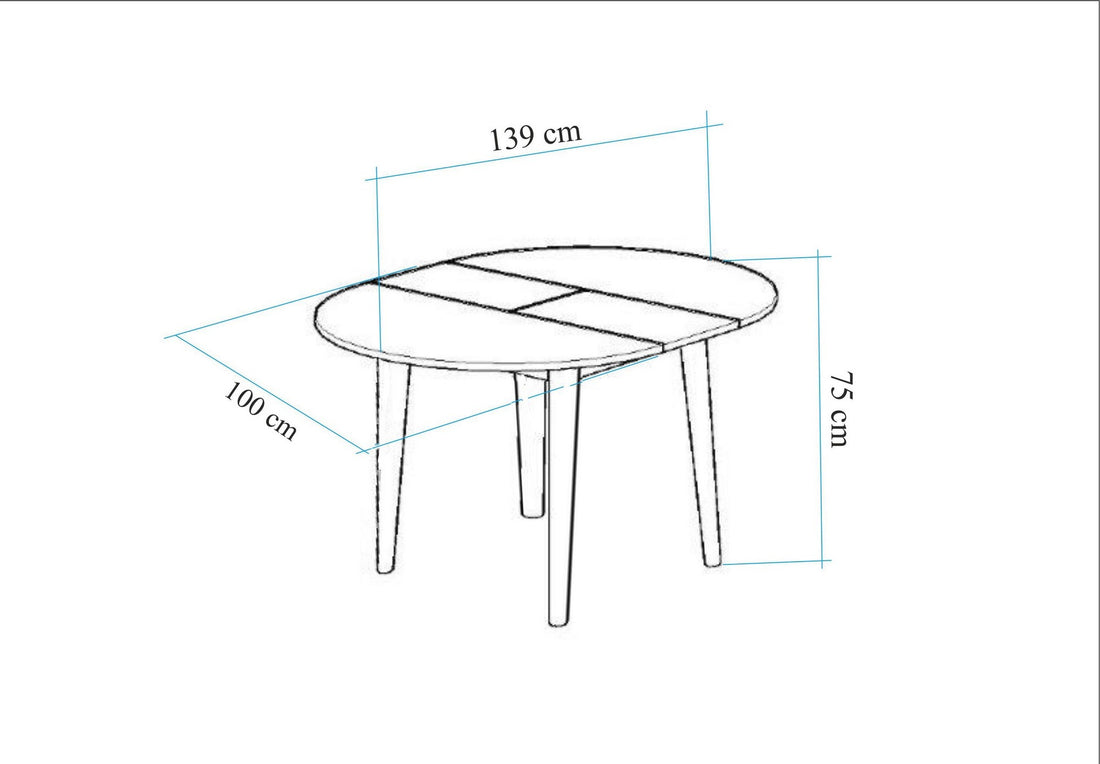 Table à manger extensible Vina 139 - Walnut