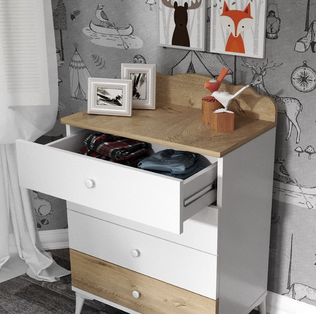 Ensemble de meubles de chambre pour enfants Kanguru - Oak, White