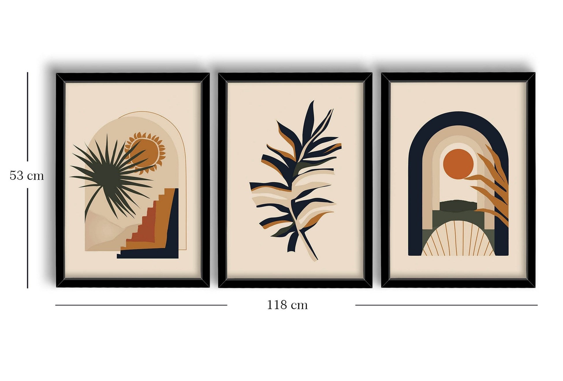 Peinture mdf encadrée décorative (3 pièces) 3P3853NISCT-003