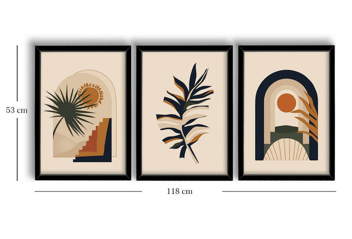 Peinture mdf encadrée décorative (3 pièces) 3P3853NISCT-003