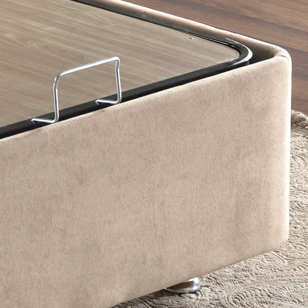 Base de lit double et tête de lit Polo - Light Brown (150 x 200)