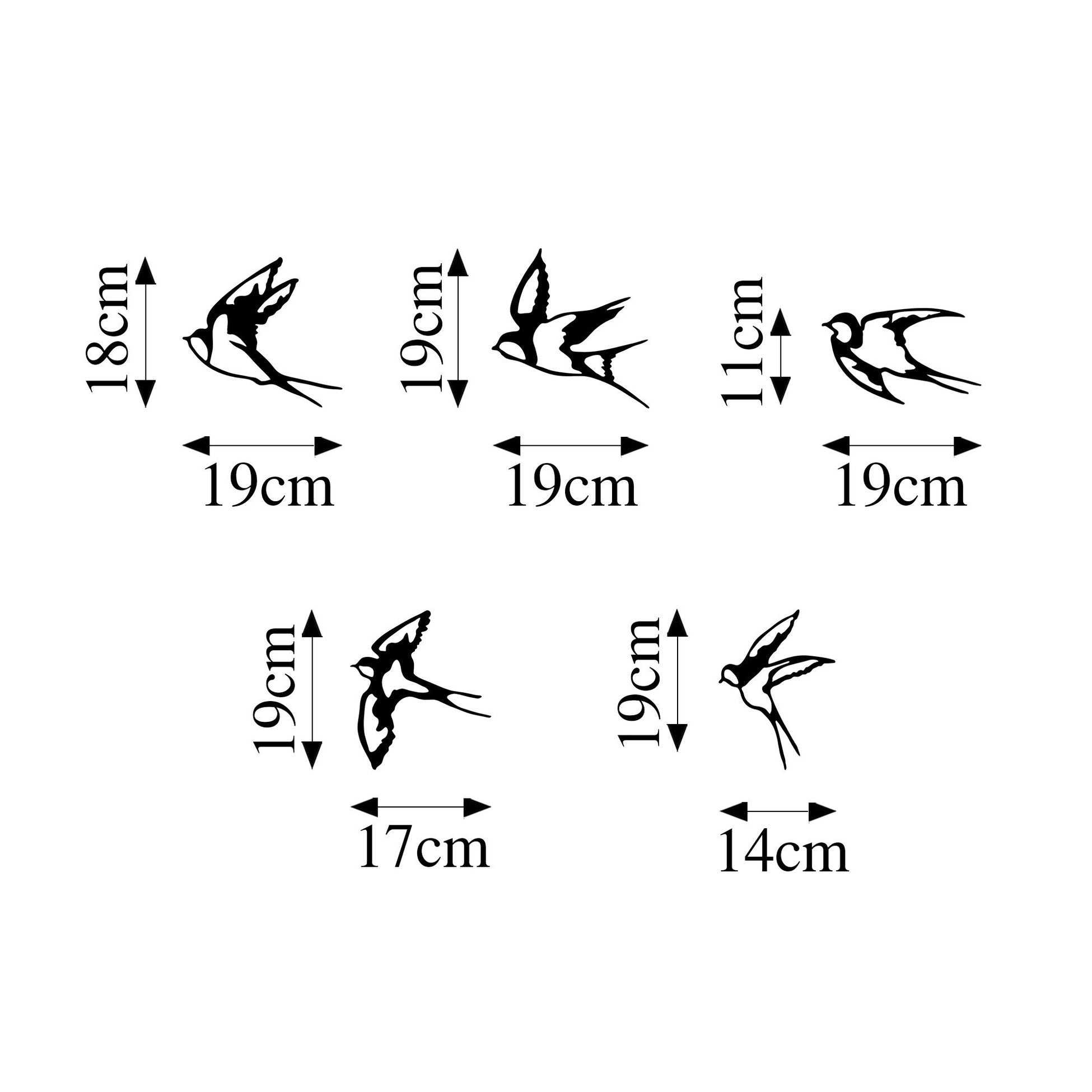 Accessoire mural en métal décoratif Swallows - 303