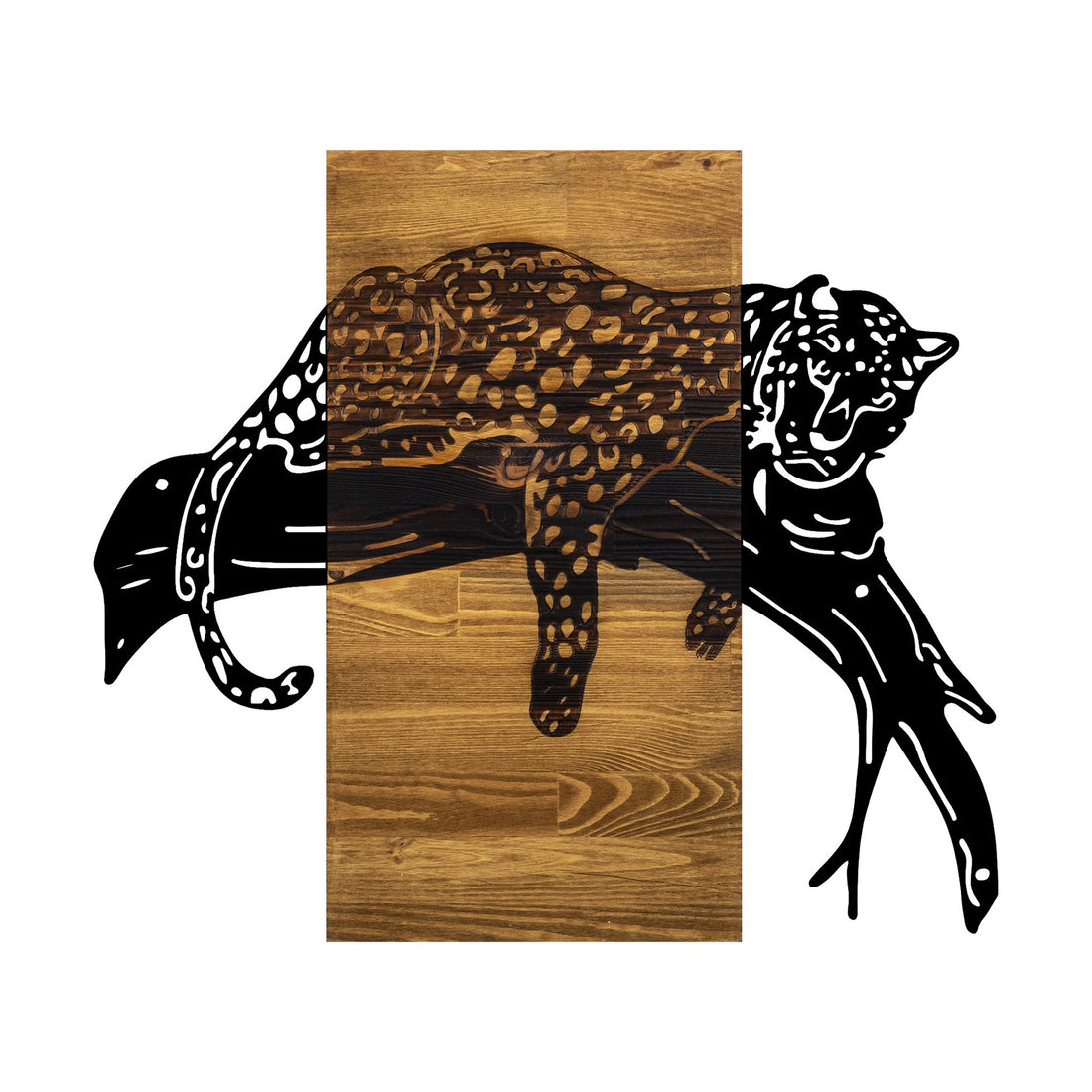 Accessoire mural en bois décoratif Leopard