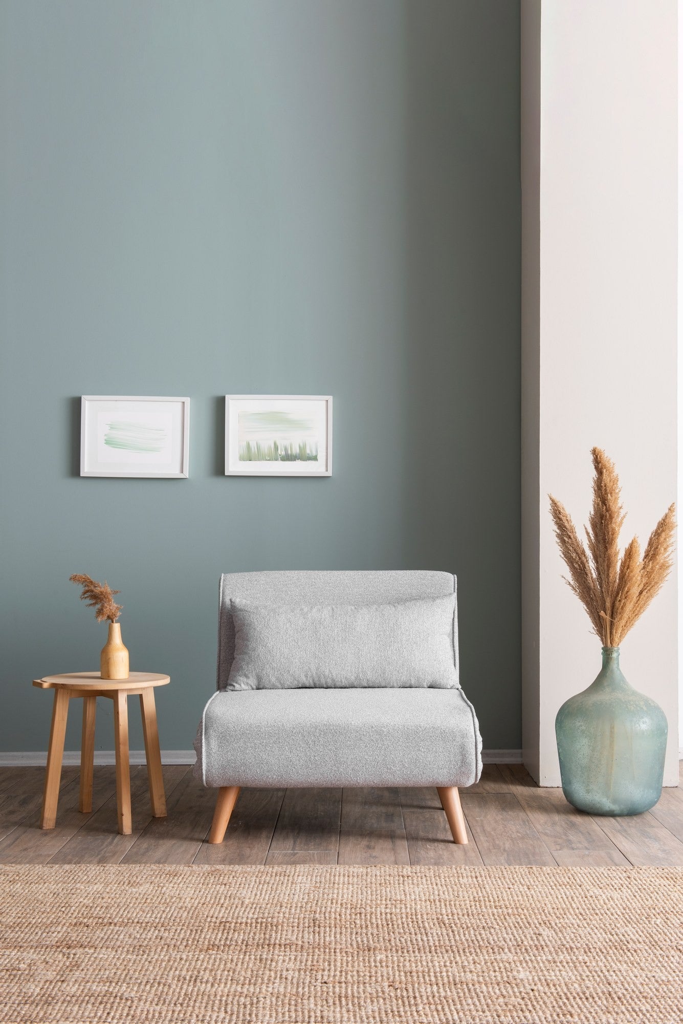 Canapé-lit à 1 place Folde Single - Teddy Fabric - Grey