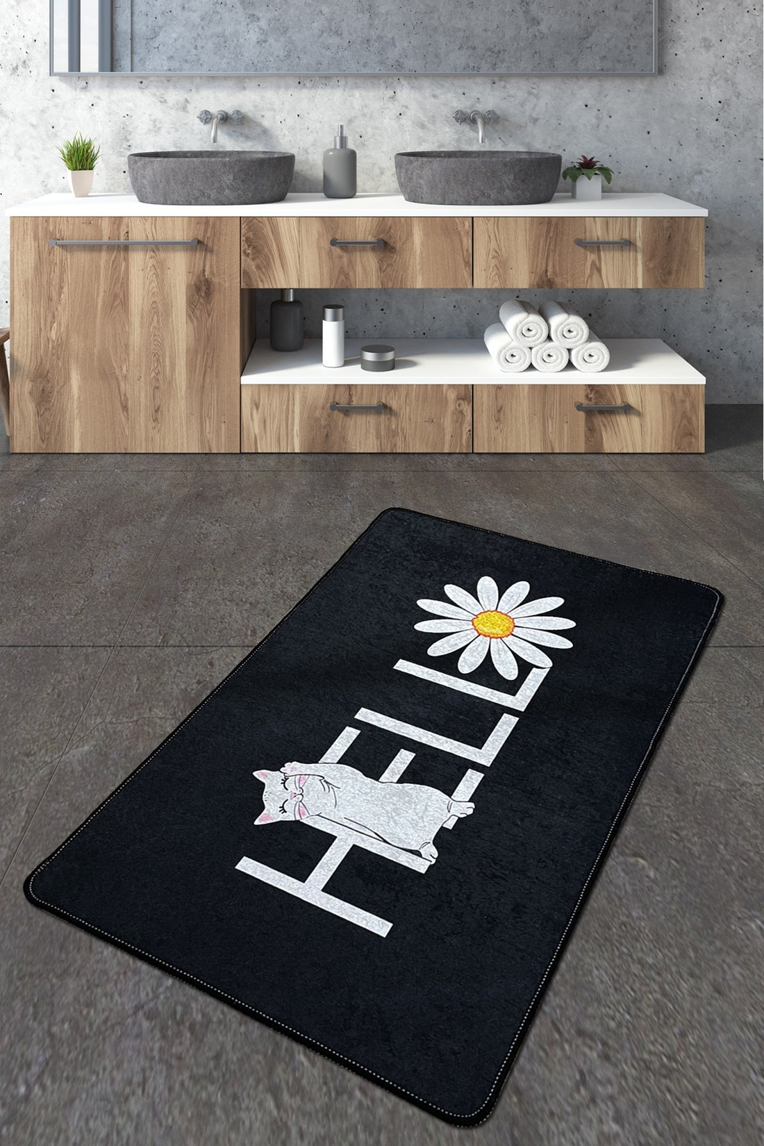 Tapis de bain Hola Gato Djt (80 x 100)