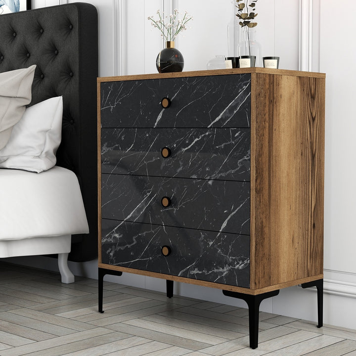 La commode Lizbon 541 - Walnut, Black