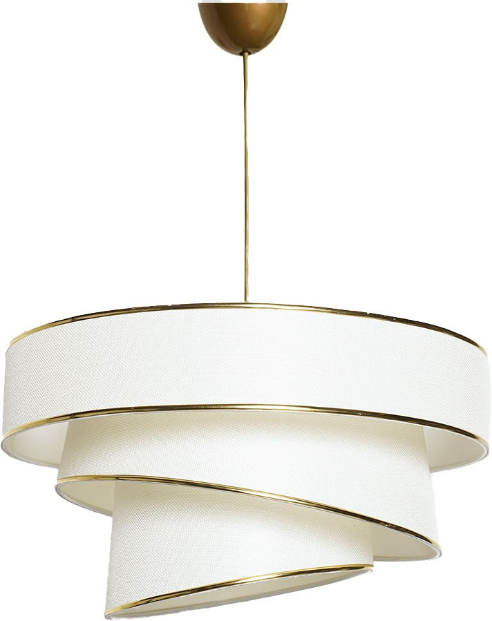 Suspension 3 cylindres design oblique Inconditus Ø40cm Blanc et Or