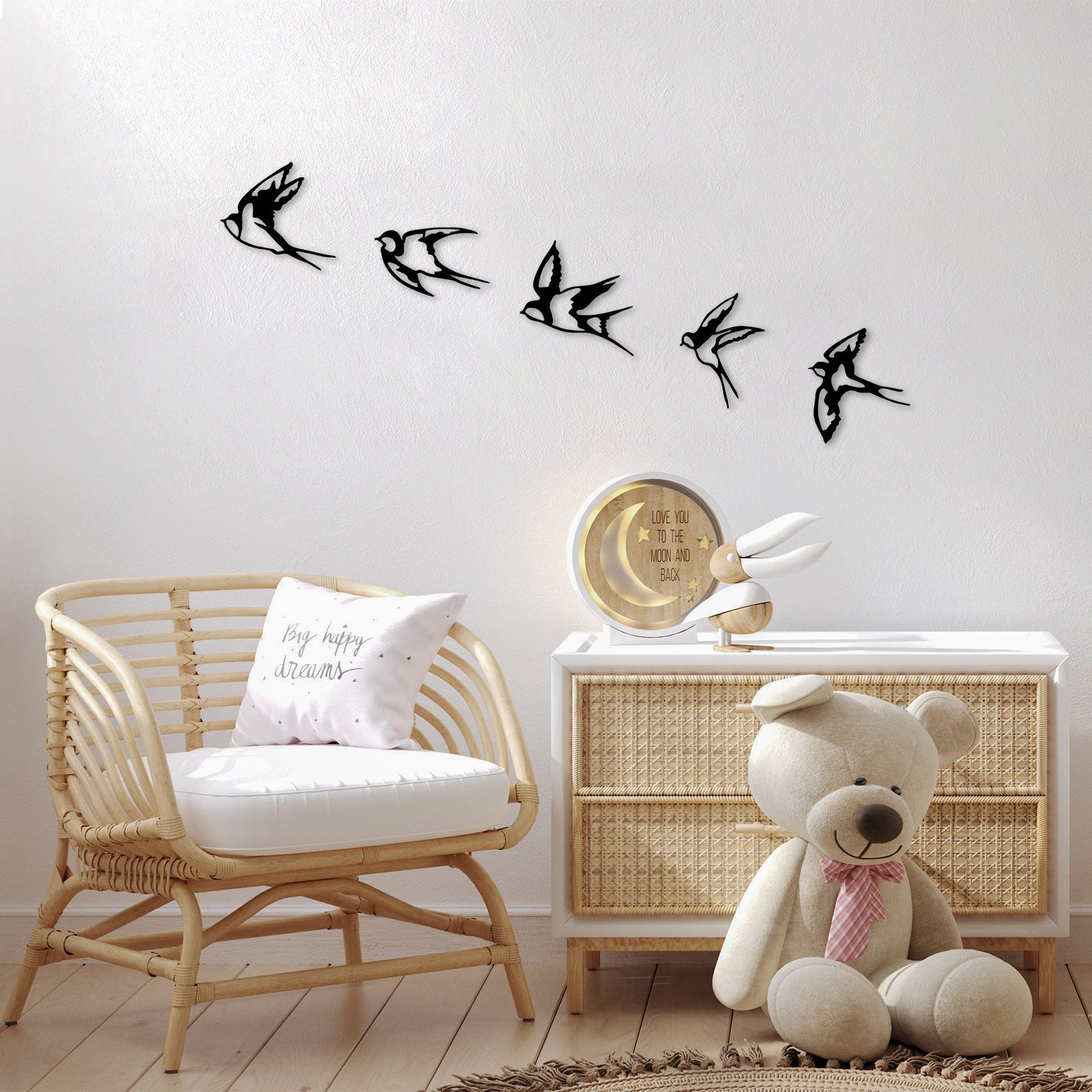 Accessoire mural en métal décoratif Swallows - 303
