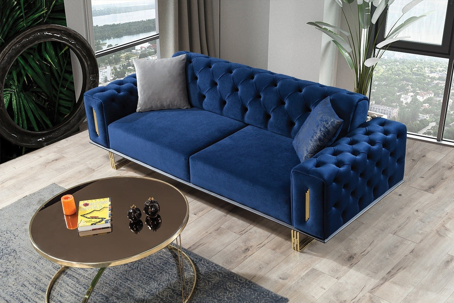 Cizgi Canapé 3 Places Bleu marine