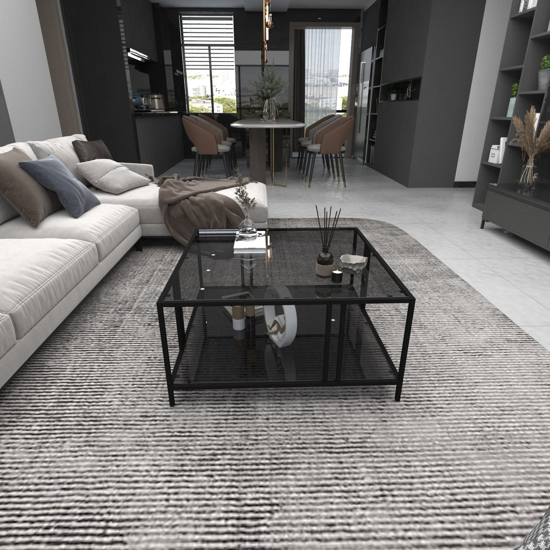 Table basse Uranüs - Black, Fume