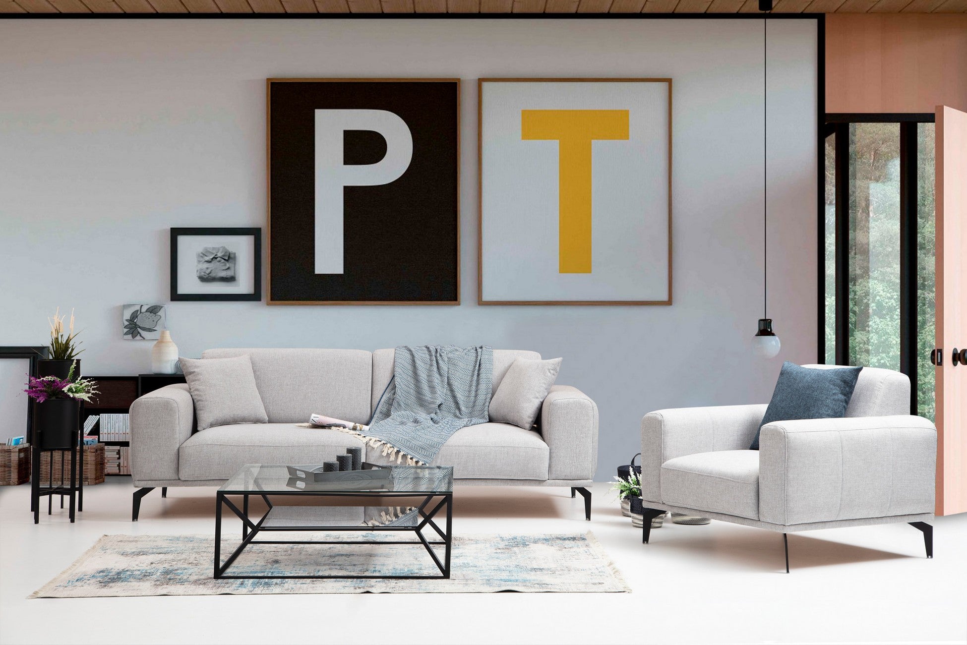 Canapé 2 places Nikea 2 Seater Without Mechanism