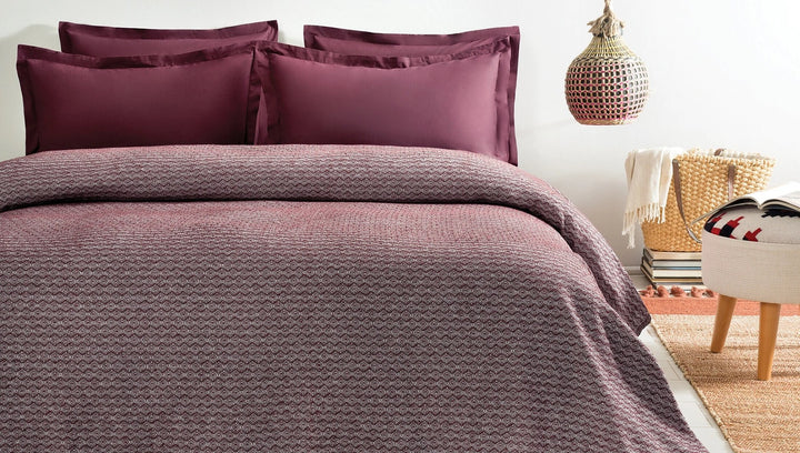 Mare Ensemble Couvre Lit Bordeaux