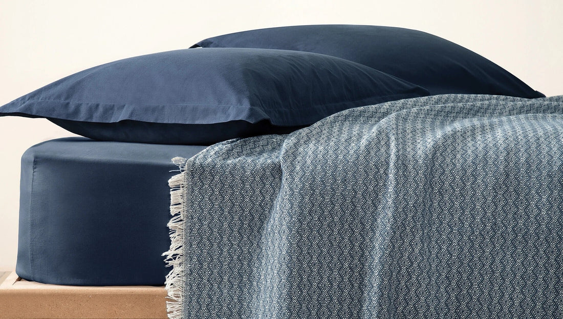 Mare Ensemble Couvre Lit Bleu Marine