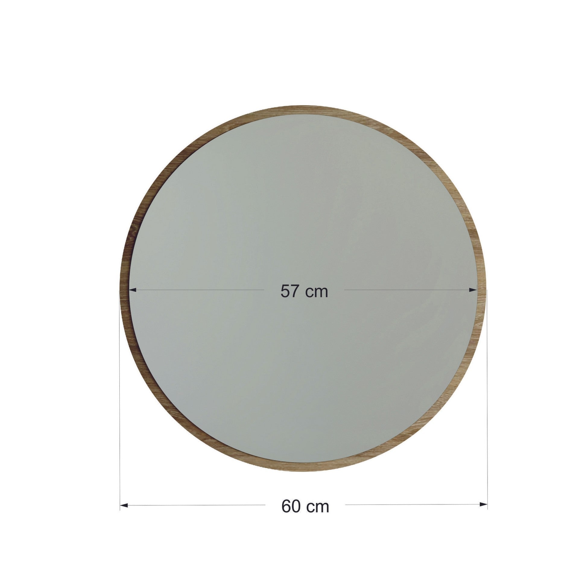 Miroir Dekoratif Yuvarlak Ayna Ceviz A707
