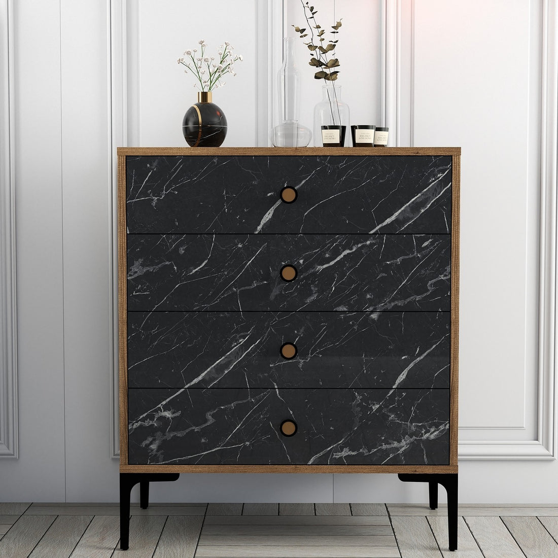 La commode Lizbon 541 - Walnut, Black