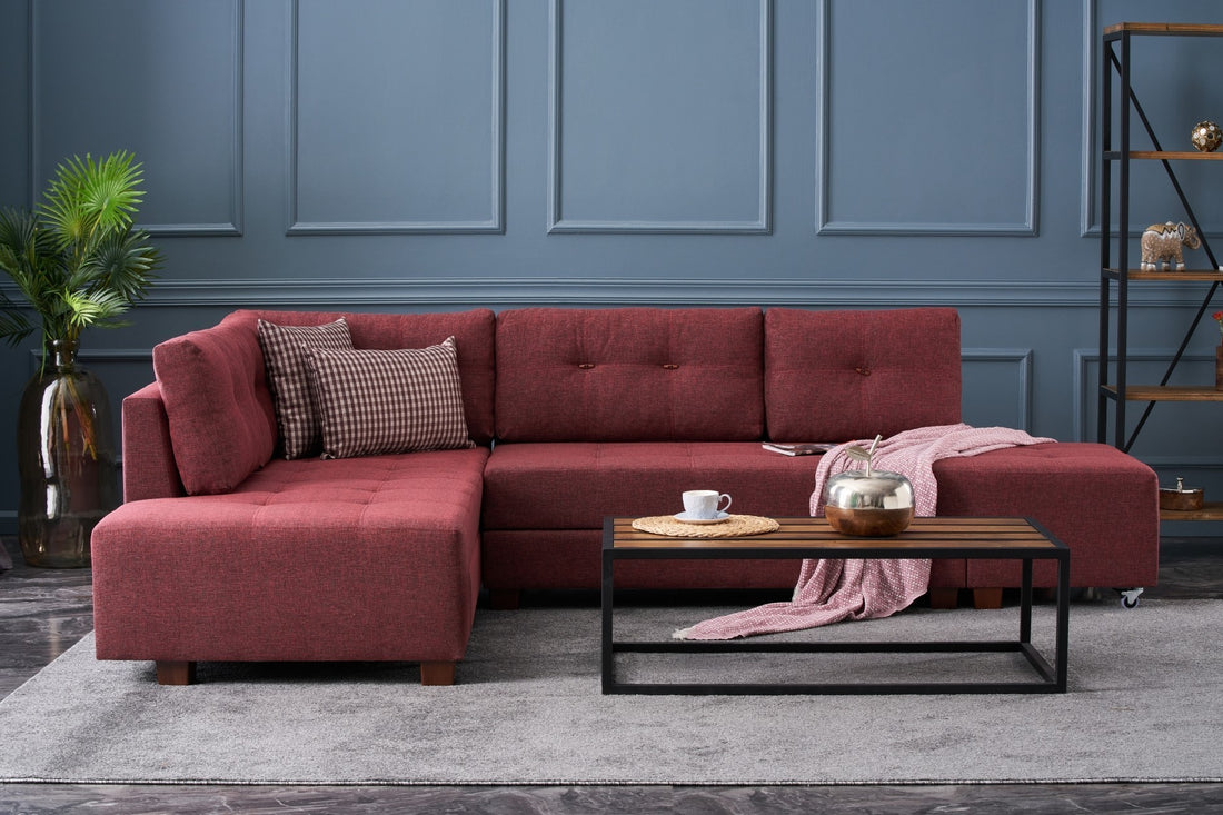 Canapé d'angle Manama Corner Sofa Bed Left - Claret Red