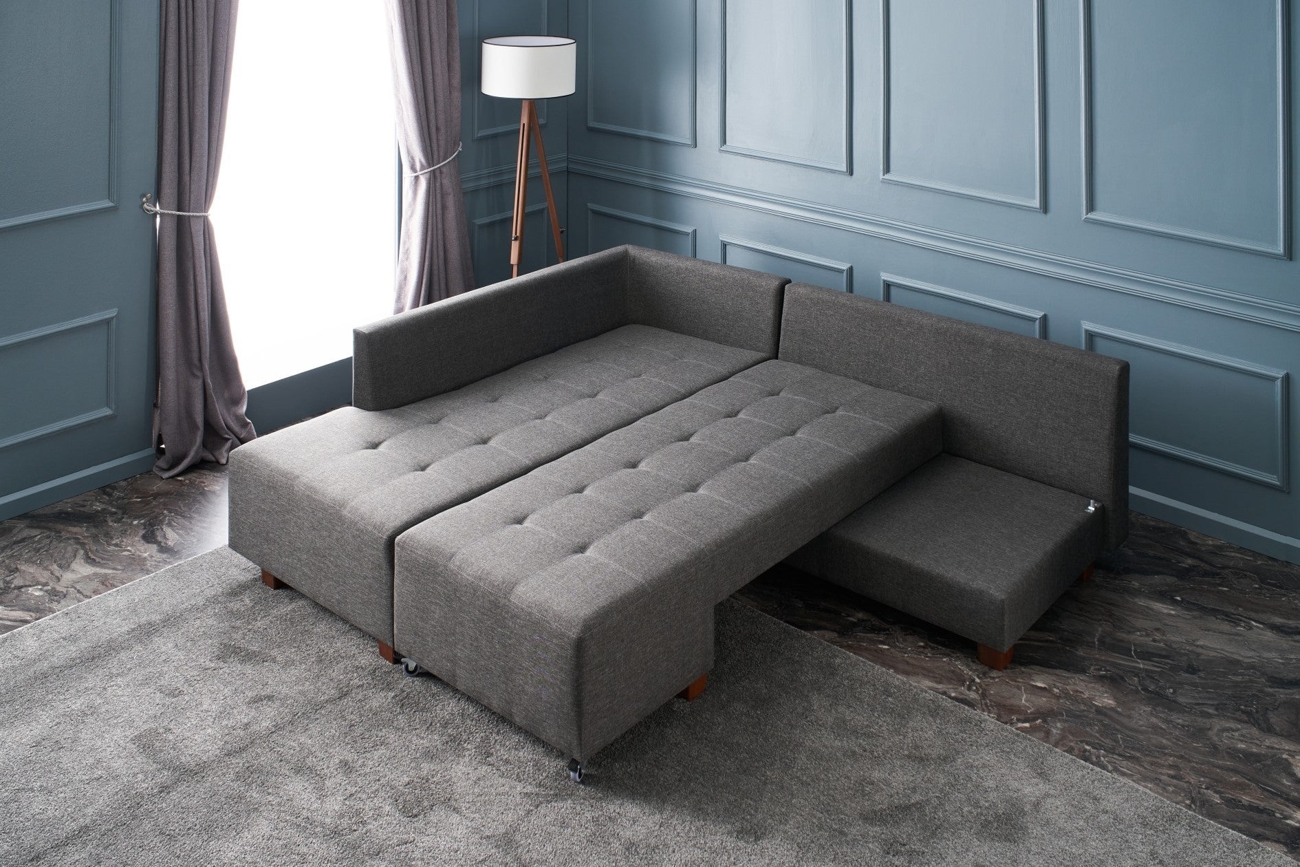 Canapé d'angle Manama Corner Sofa Bed Left - Anthracite