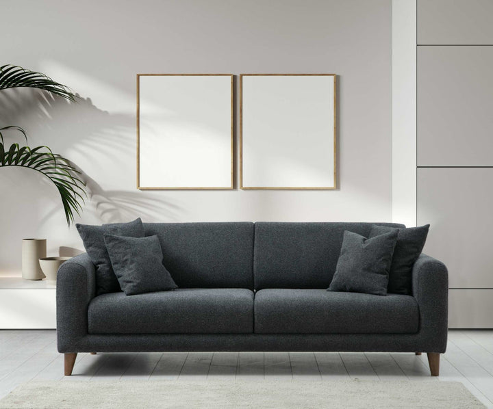 Sofa Sare 3+1 - Dark Grey, Ares White