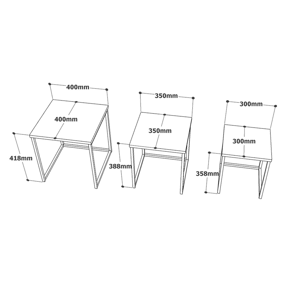 Table de nidification (3 pièces) VG7-LB