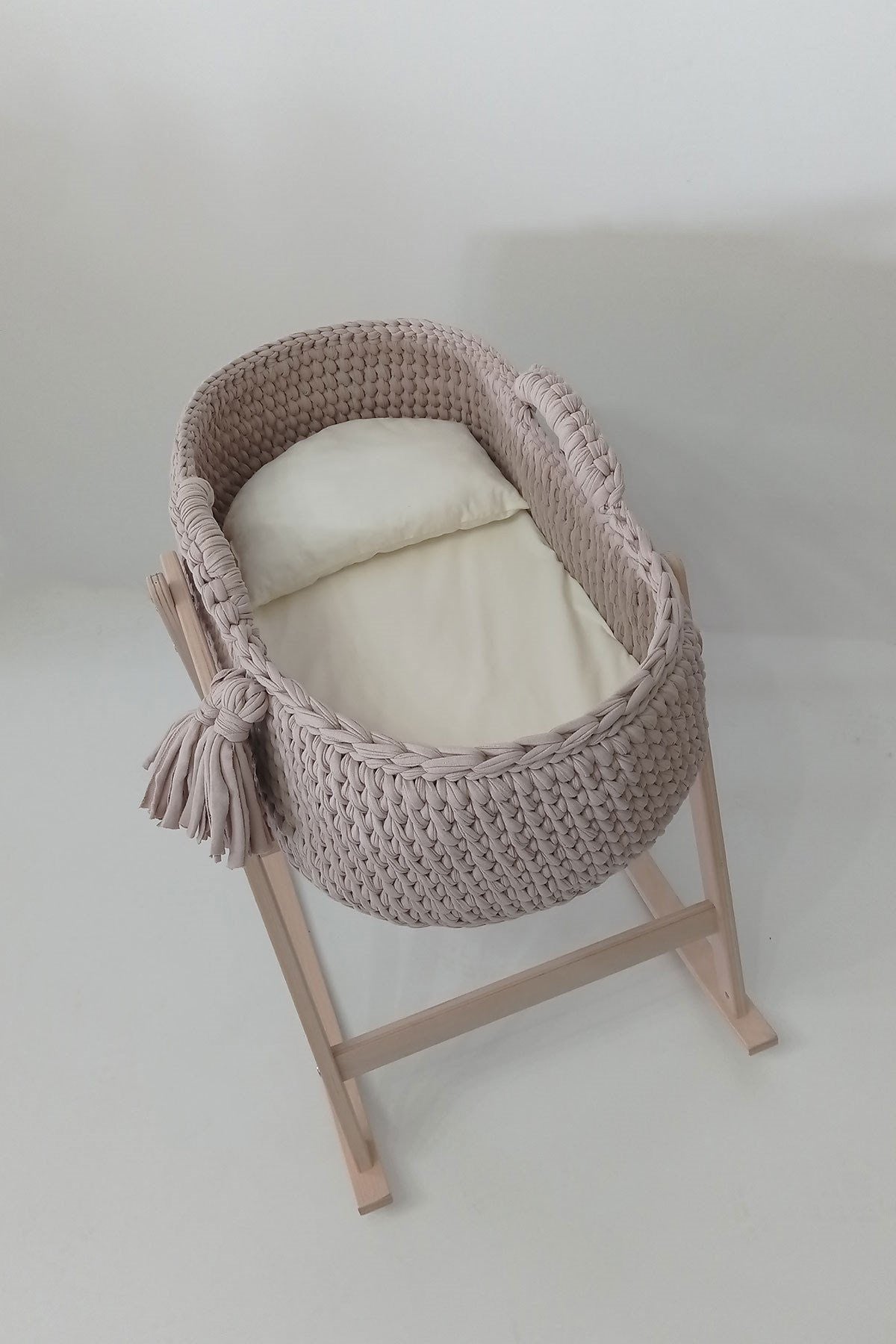 Couffin Bébé Avec Support Bois & Matelas