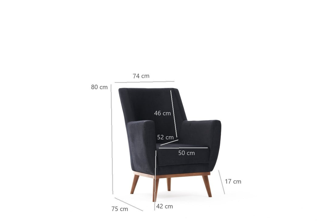 Fauteuil à oreilles Gonca - Anthracite
