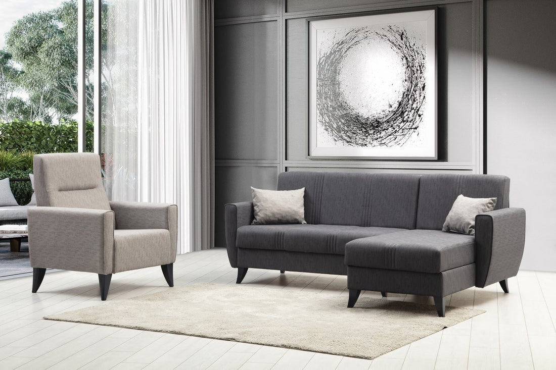 Canapé d'angle Zaden L - Dark Grey