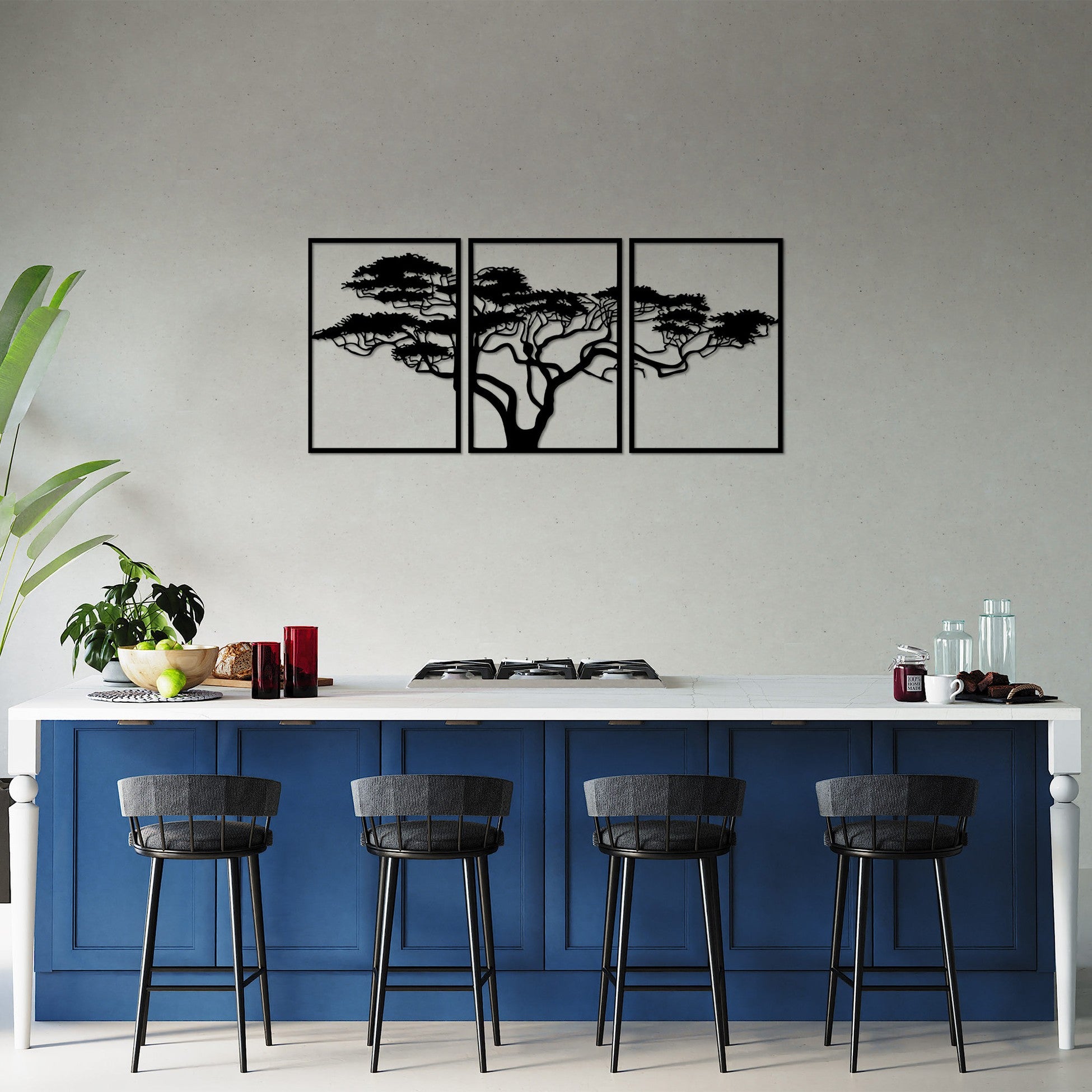 Accessoire mural en métal décoratif Acacia Tree