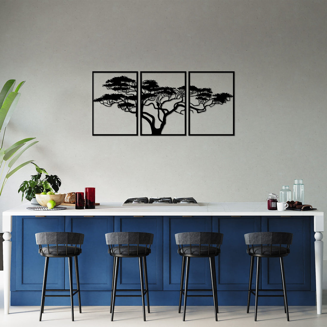 Accessoire mural en métal décoratif Acacia Tree