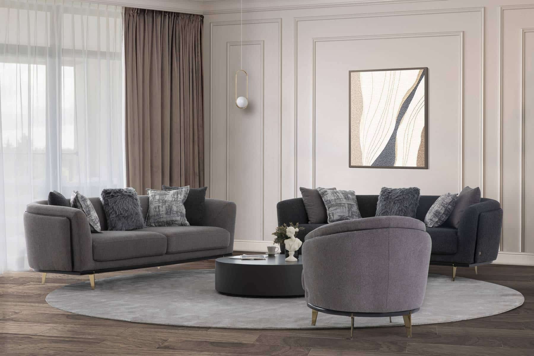 Violet Ensemble de Canapé Noir