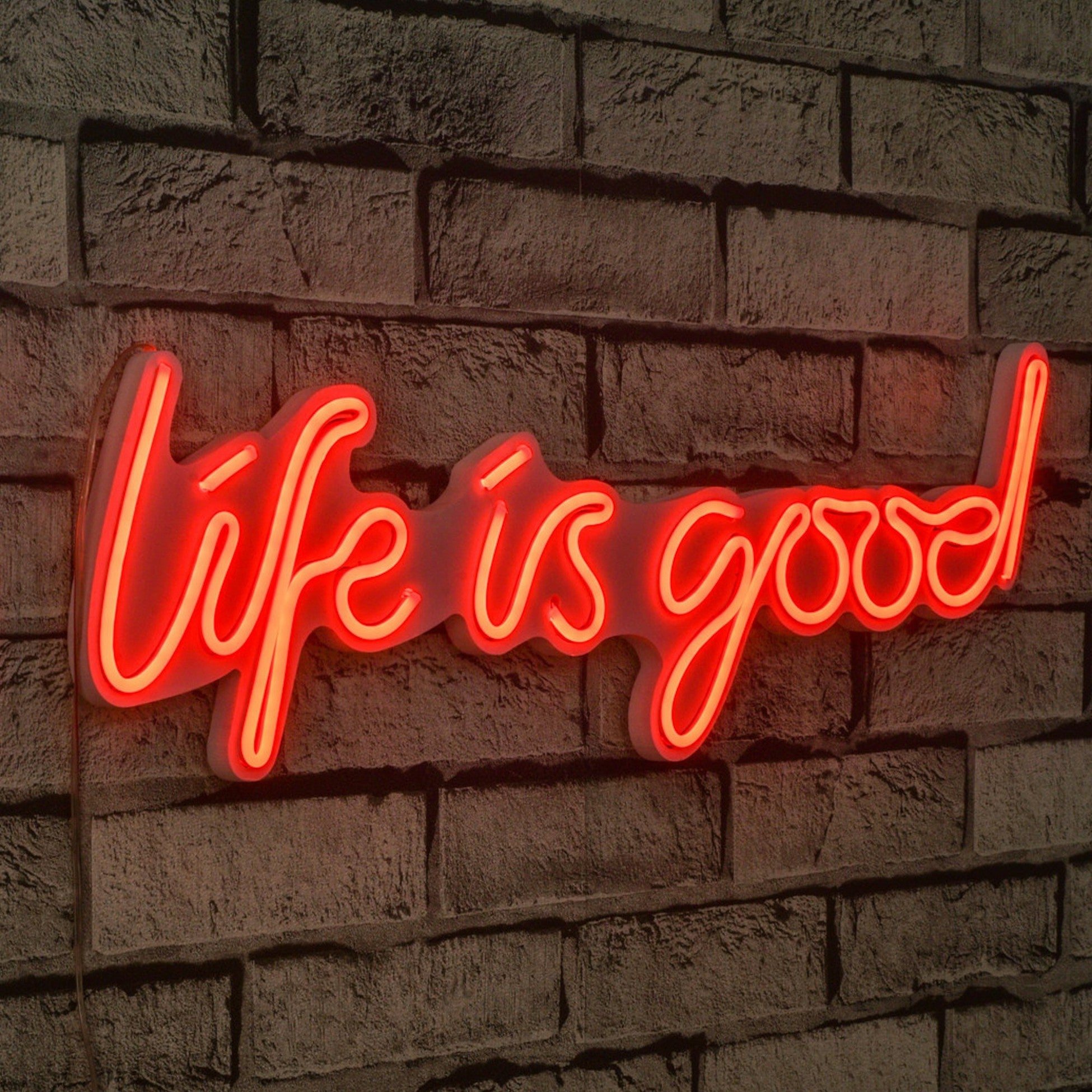 Éclairage LED en plastique décoratif Life Is Good - Red