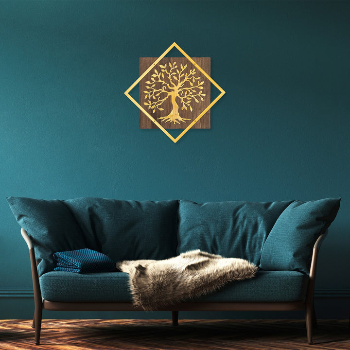 Accessoire mural en bois décoratif Tree v2 - Gold