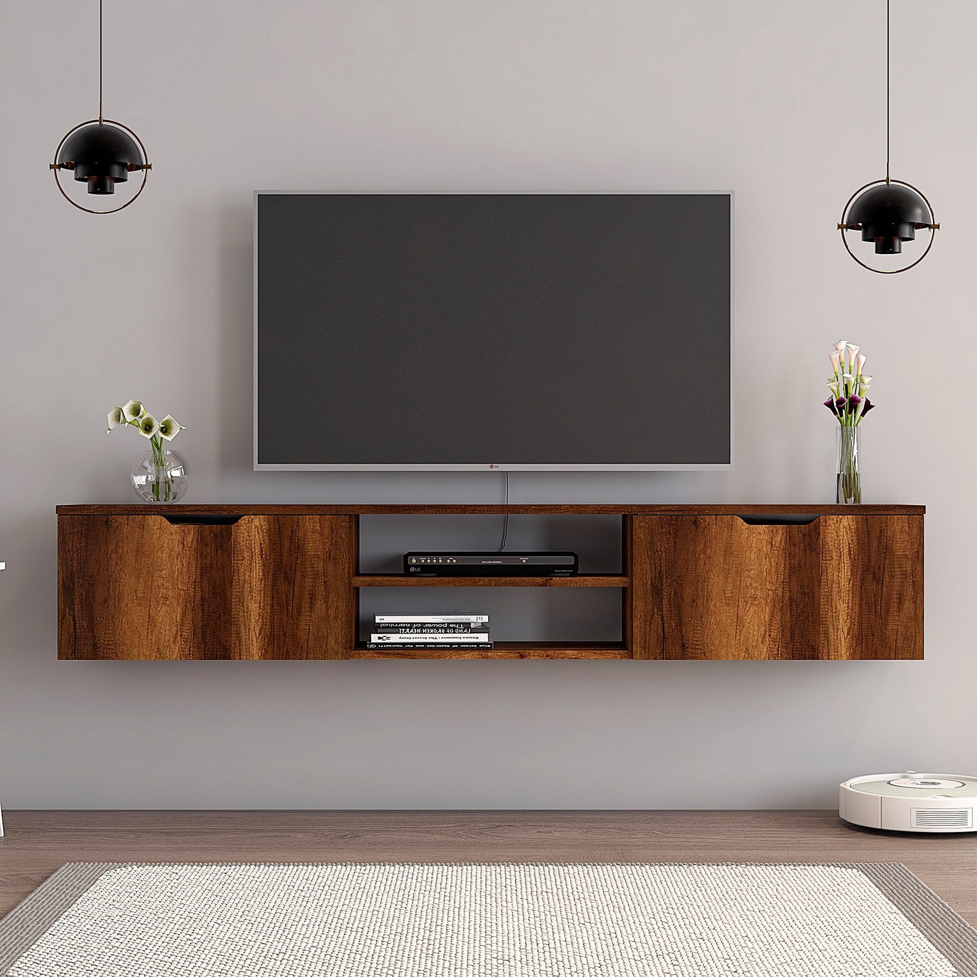 Unité de télévision Denoya 2 TV Unit - Baroque Walnut v2