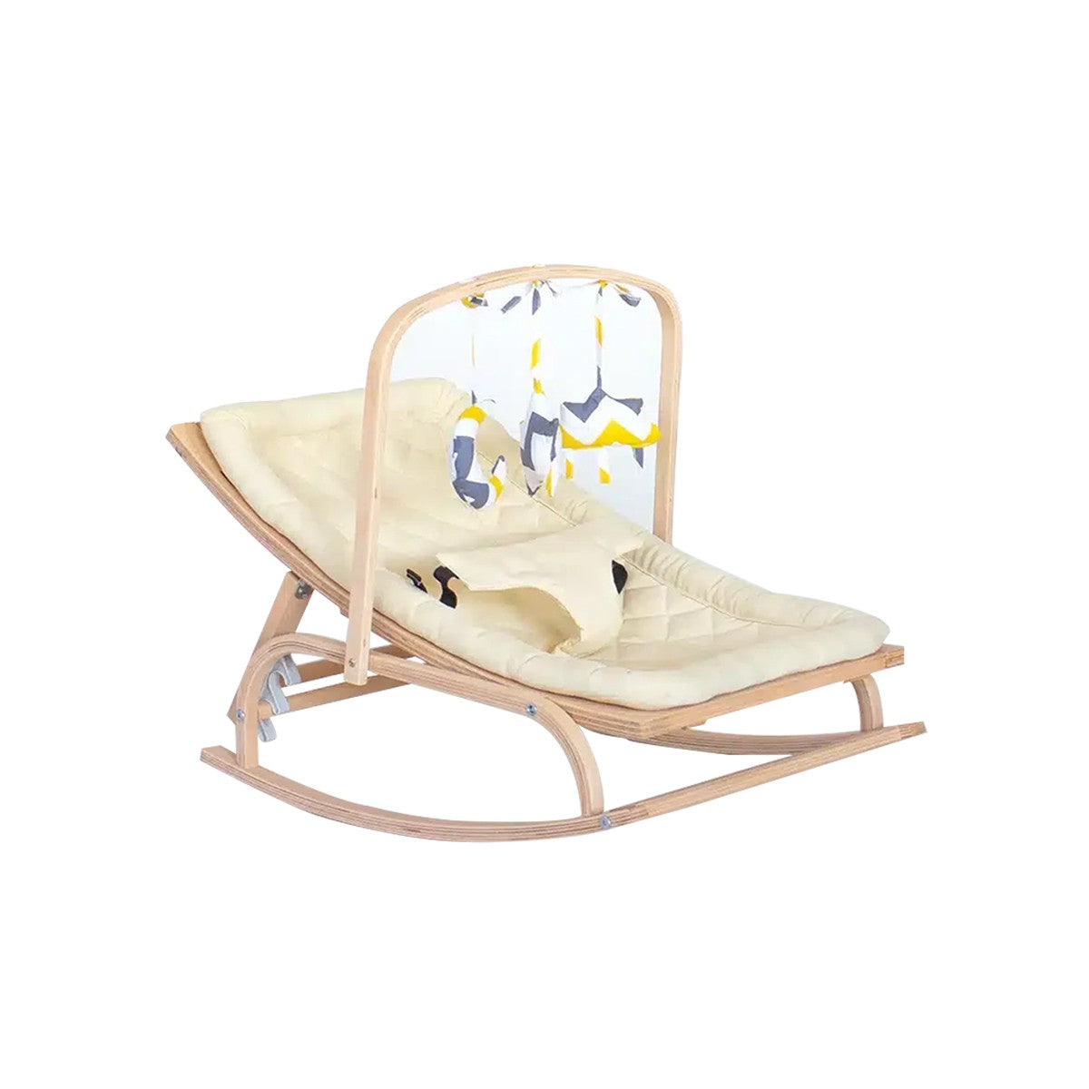 Transat bébé bois ajustable + Avec 3 douceur jouet en tissu