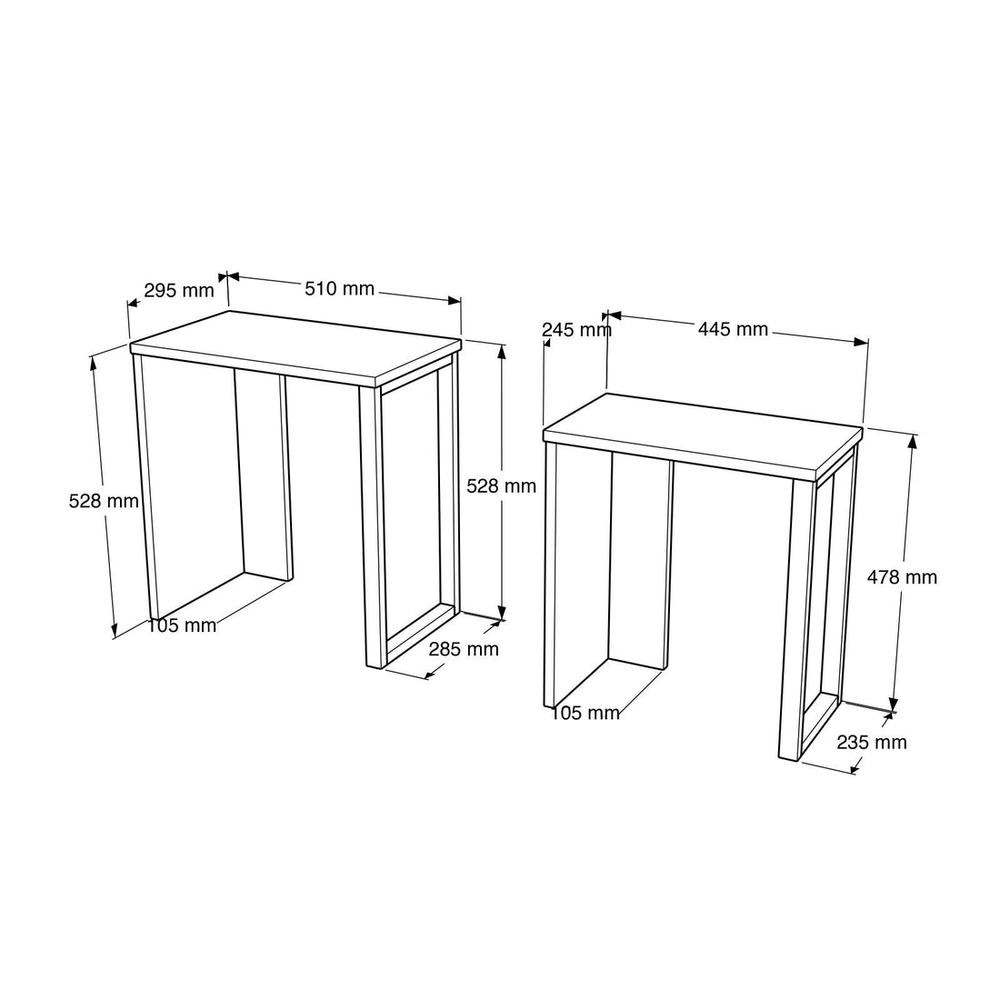 Table de nidification (2 pièces) ON7-SU