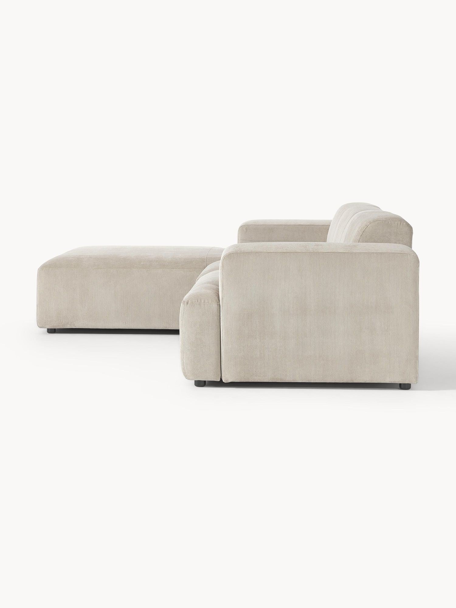 Canapé d'angle 4 places en velours côtelé Molly