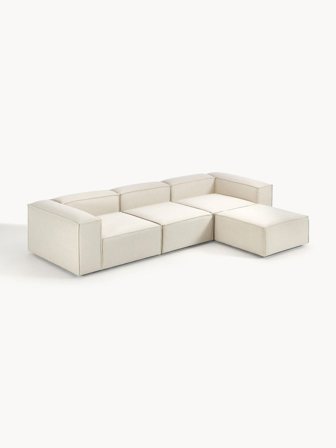Canapé modulable 4 places en Lin avec pouf Frid